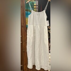 Piombo White Cotton Gauze Dress Sz Large New